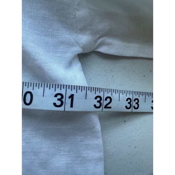 Eskandar Womens Linen Eyelet Trim Top One Size White Minimalist Lagenlook Boho - Picture 12 of 16